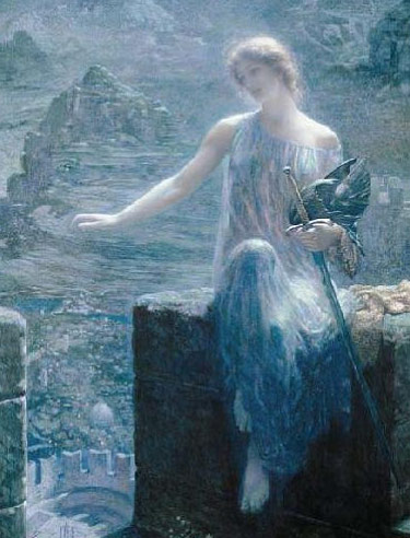 Die Nachtwache der Walküre, gemalt von Edward Robert Hughes